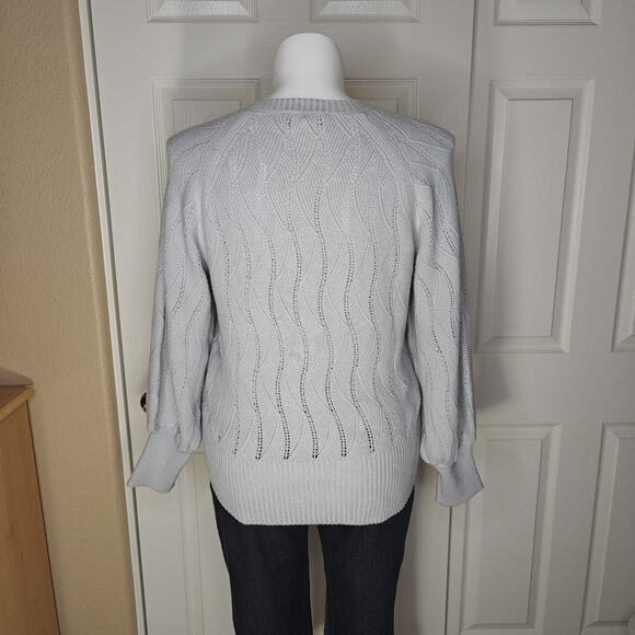 Express gray Raglan bishop sleeve crew neck stretch sweater sz XL - Picture 3 of 7